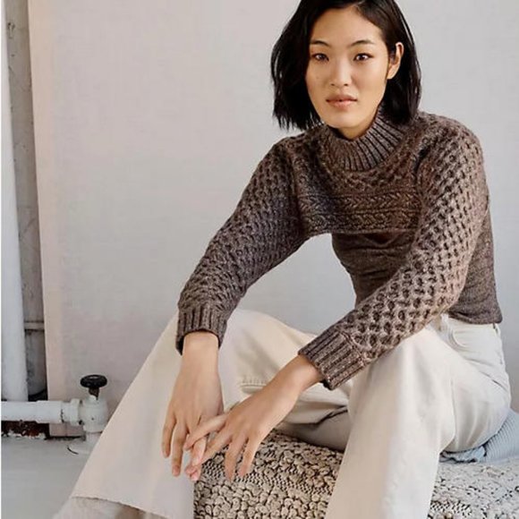 Anthropologie Sweaters - 🖤 Anthropologie New With Tags Size Medium Cable Knit Sweater Shrug Taupe Mocha